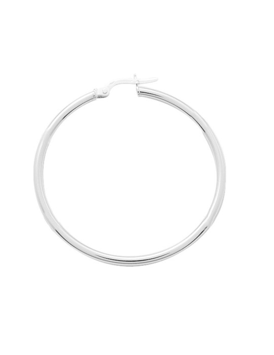 Boucles d'oreilles créoles Or Blanc 18 carats 750/1000 fil 2.0mm