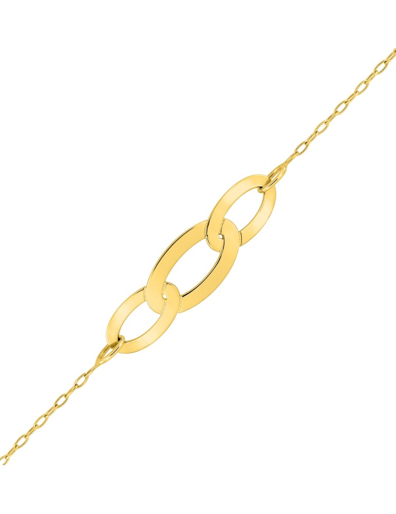 Bracelet or jaune anneaux entrelacés 18K Bracelet or jaune anneaux entrelacés 18K
