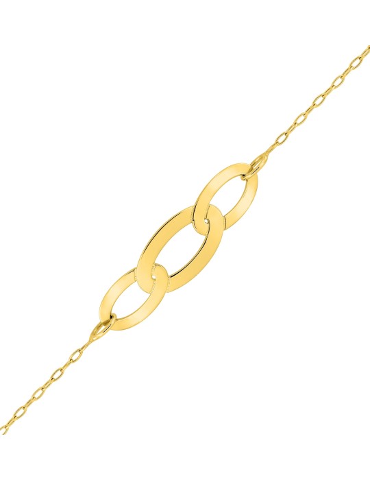 Bracelet or jaune anneaux entrelacés 18K Bracelet or jaune anneaux entrelacés 18K
