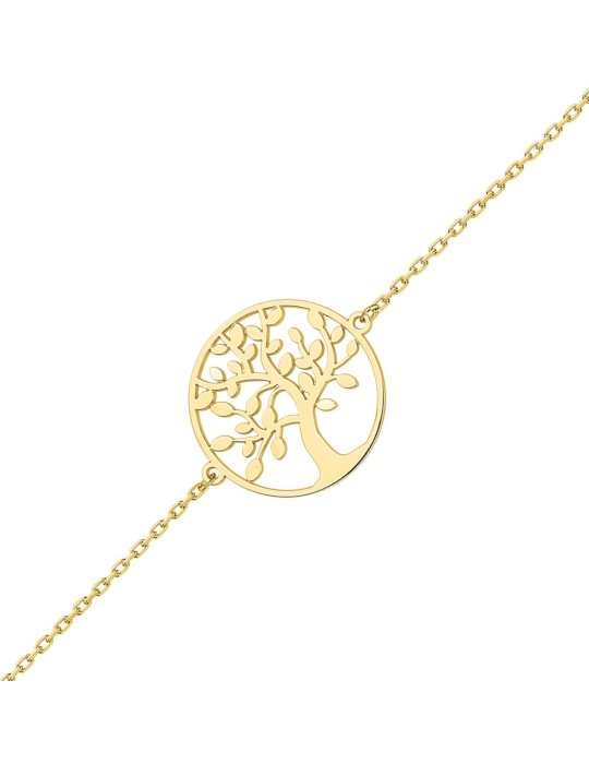 Bracelet or jaune arbre de vie 18K