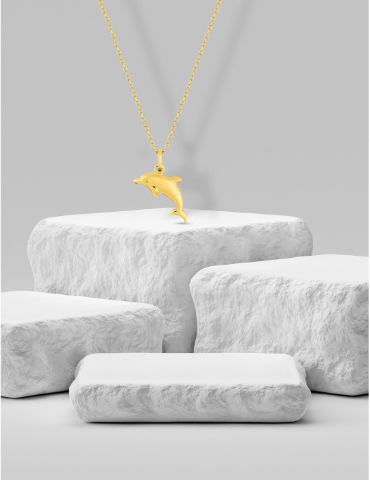 Pendentif Dauphin Or Jaune 9 carats 375/1000