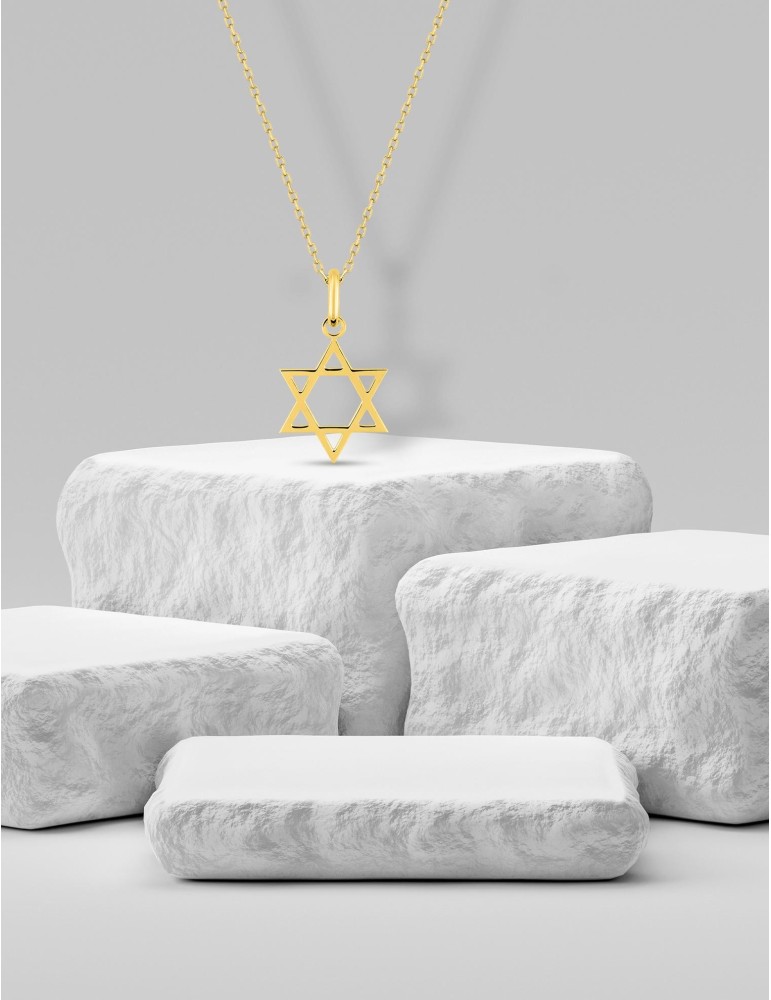 Pendentif Etoile de David Or Jaune 9 carats 375/1000 Maguen David