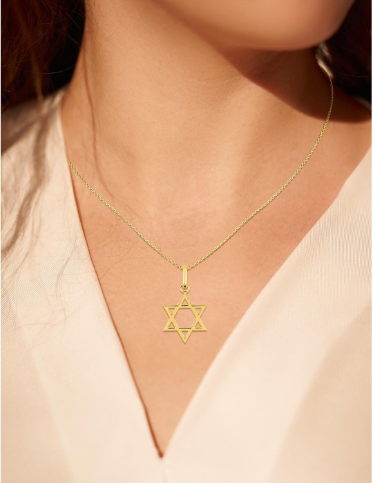 Pendentif Etoile de David Or Jaune 9 carats 375/1000 Maguen David