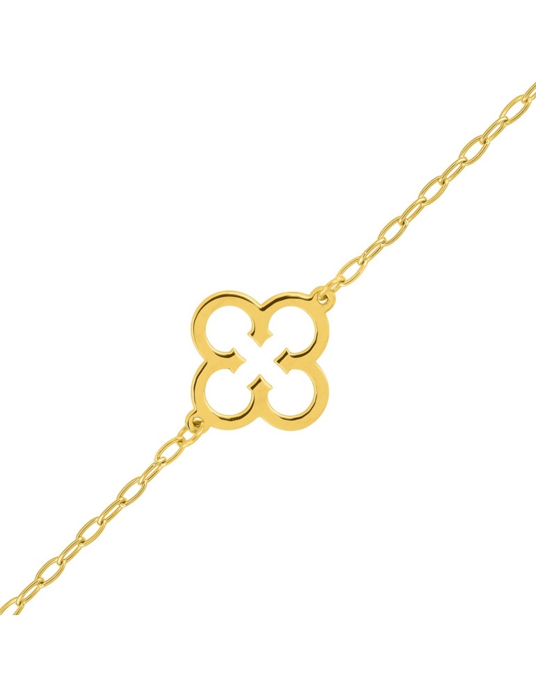 Bracelet or jaune trèfle 9K