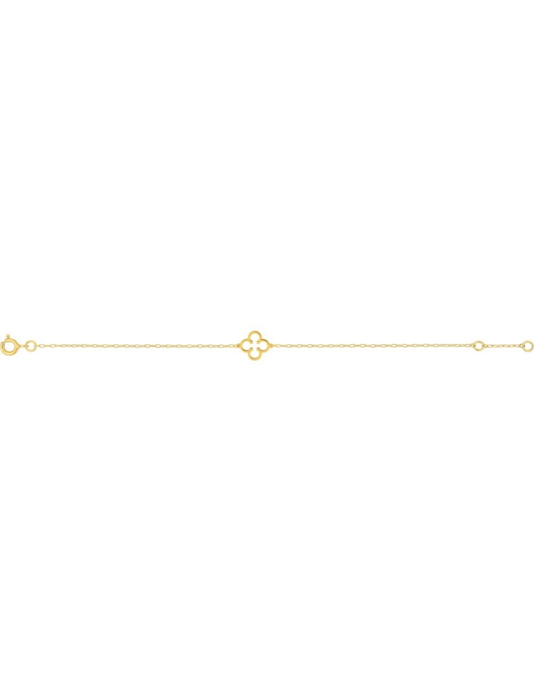 Bracelet or jaune trèfle 9K