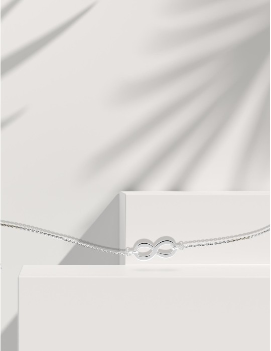 Bracelet or blanc infini 9K