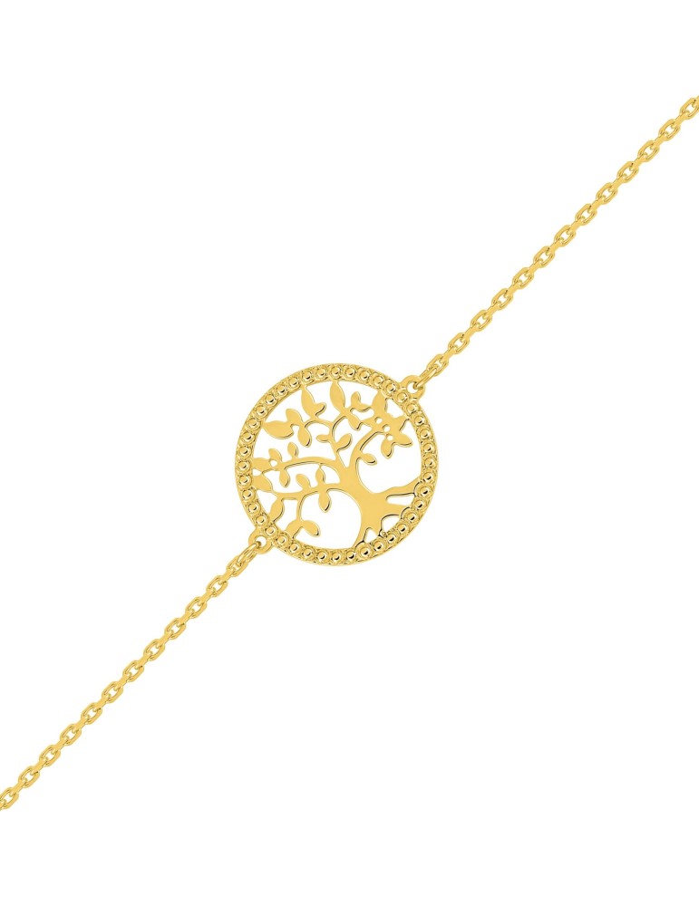 Bracelet or jaune arbre de vie 9K