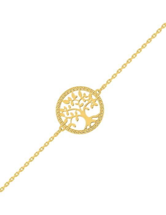 Bracelet or jaune arbre de vie 9K