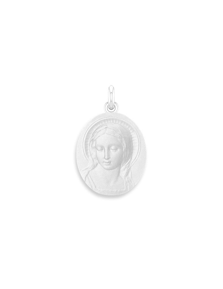 Médaille Becker Vierge Amabilis ovale en Platine 950/1000