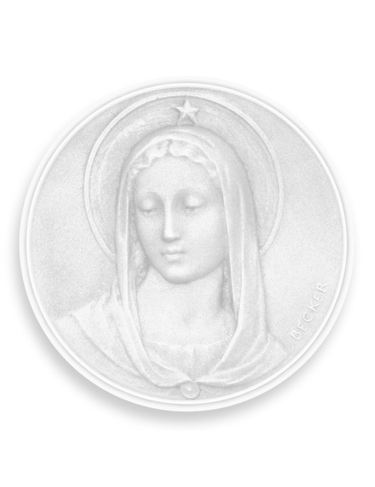 Médaille Becker Vierge Maris Stella Or Gris 18 carats 750/1000