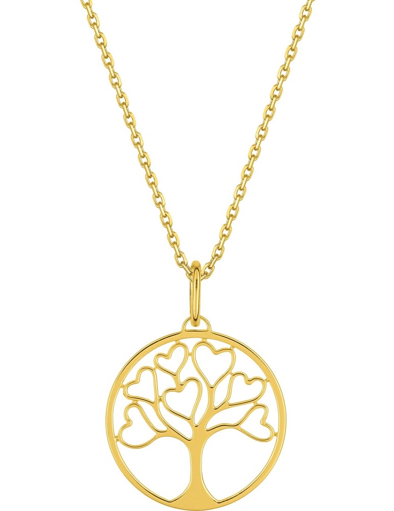 Collier or jaune arbre de vie 18K