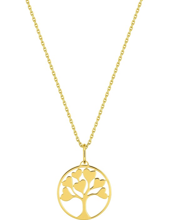 Collier or jaune arbre de vie 18K