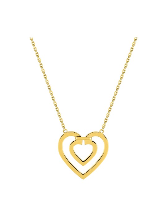 Collier or jaune coeur 18K