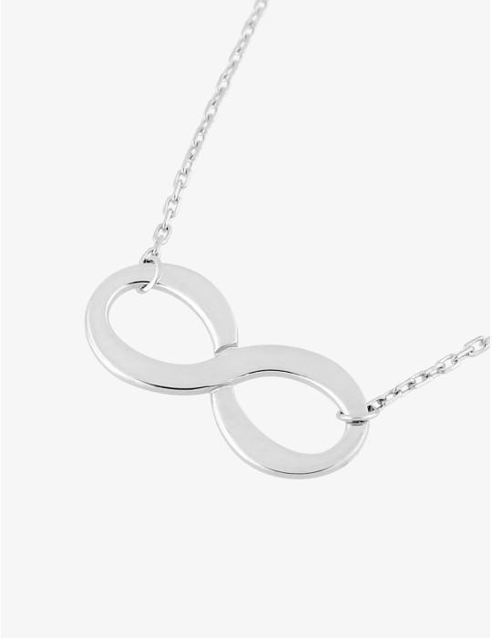 Collier or blanc infini 18K