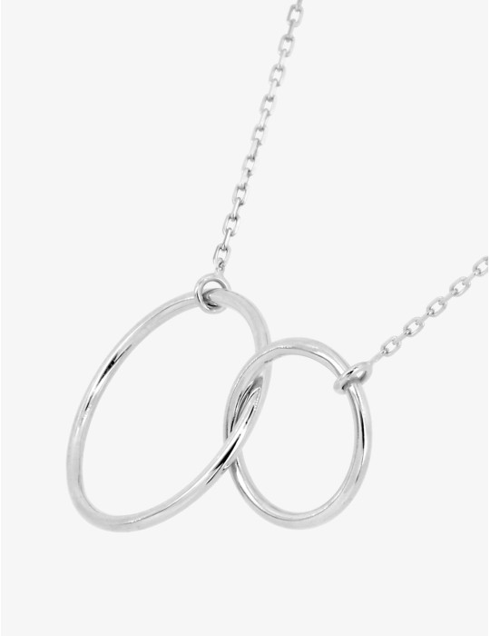 Collier or blanc cercle 18K