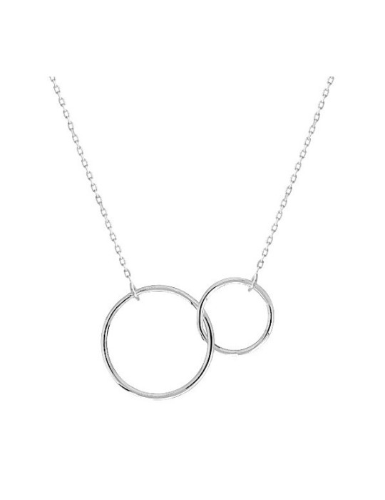 Collier or blanc cercle 18K
