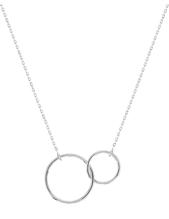 Collier or blanc cercle 18K