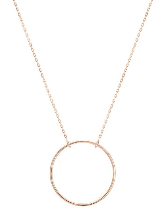 Collier or rose cercle 18K