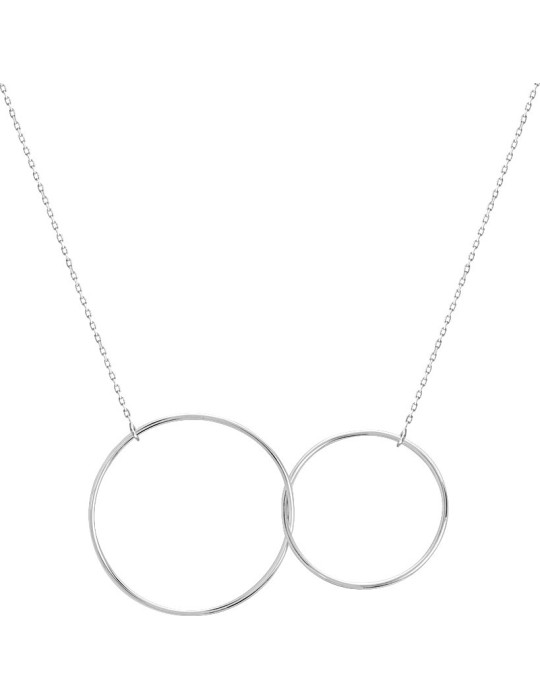 Collier or blanc cercle 18K