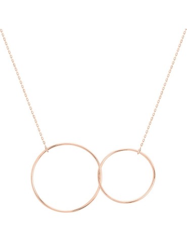 Collier or rose cercle 18K 2