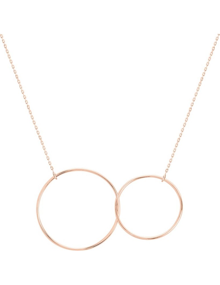 Collier or rose cercle 18K