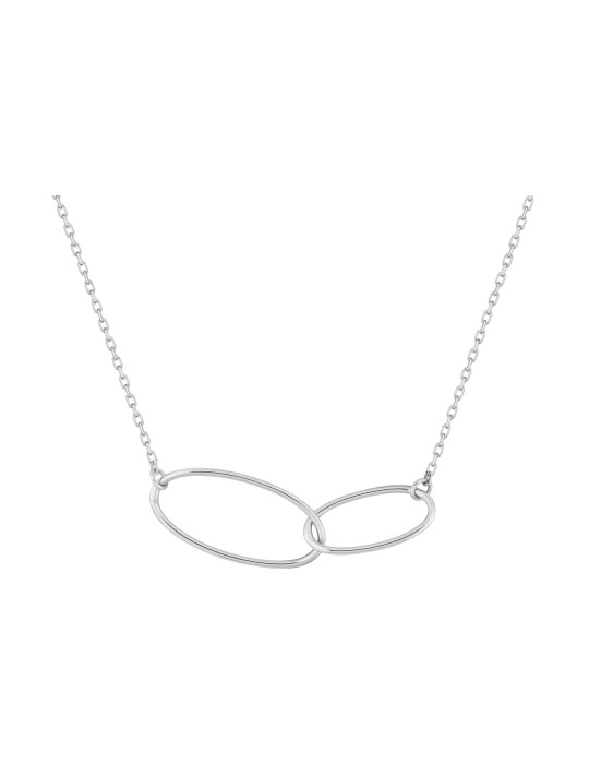 Collier or blanc anneaux 18K Collier or blanc anneaux 18K