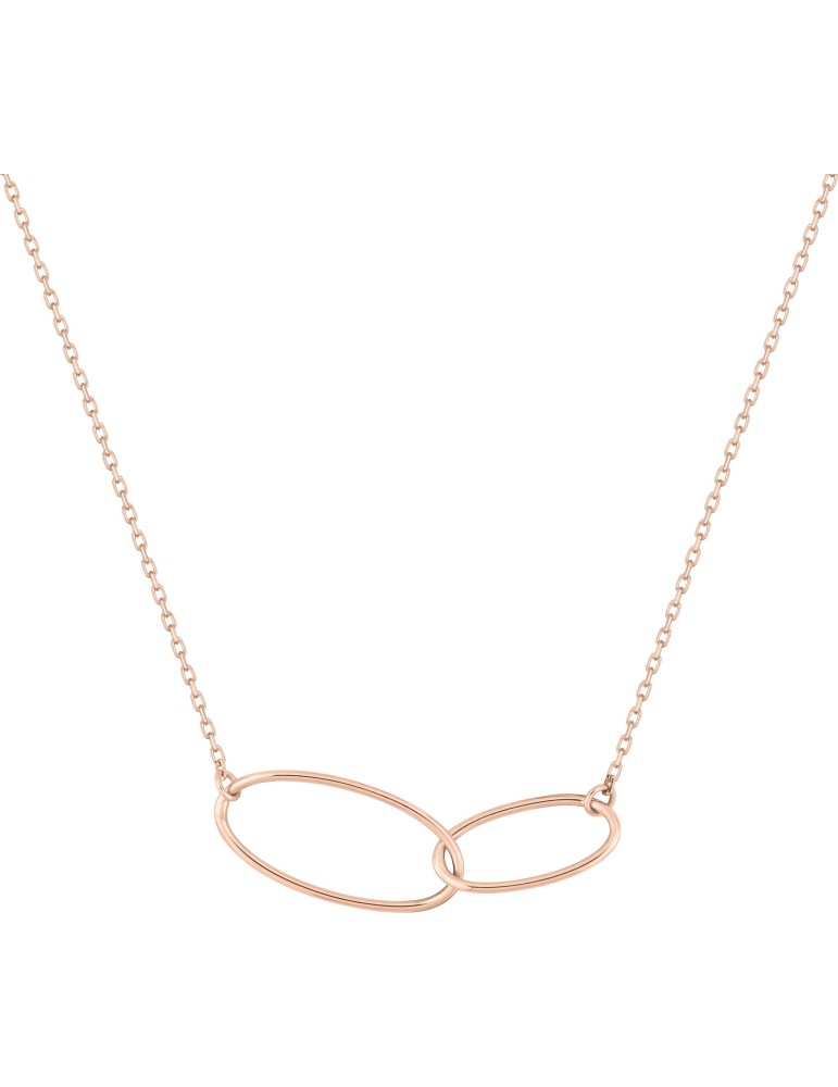 Collier or rose anneaux 18K