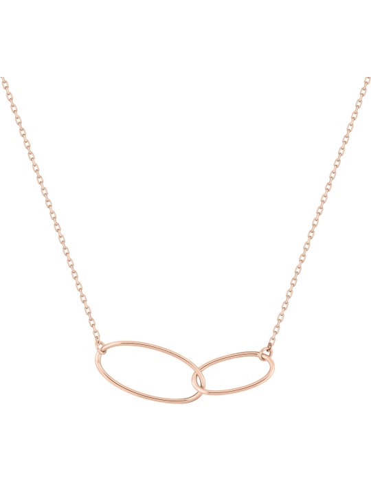 Collier or rose anneaux 18K