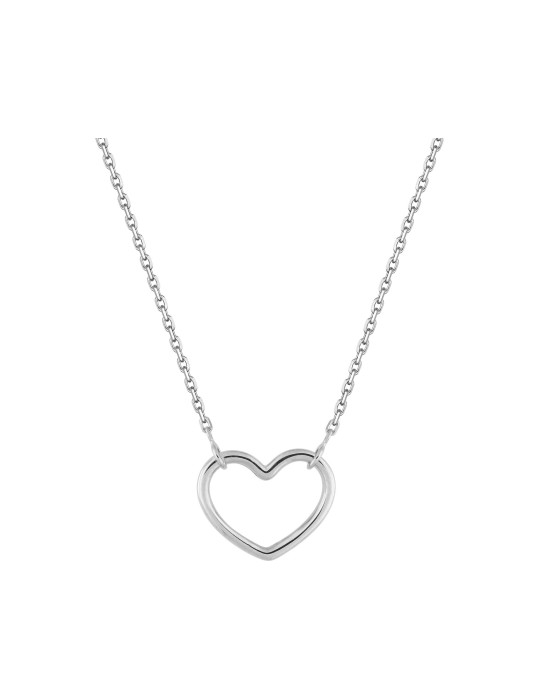 Collier or blanc coeur 18K Collier or blanc coeur 18K