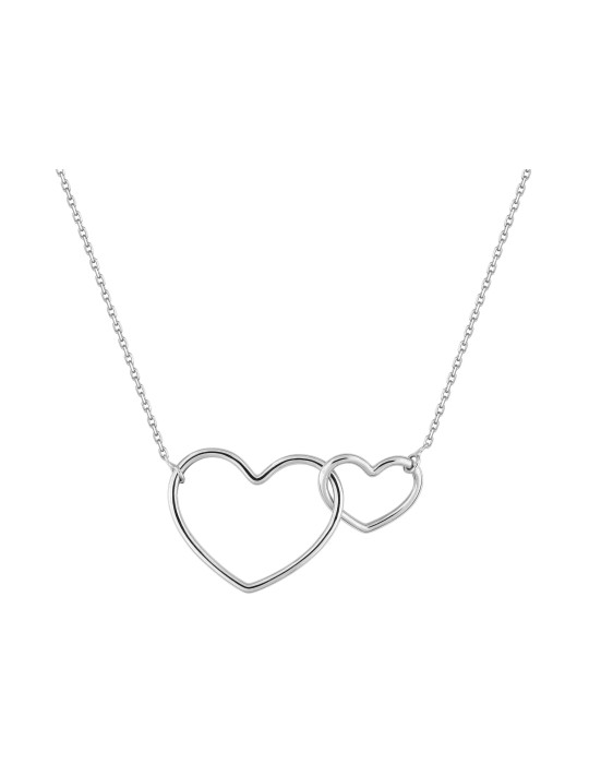 Collier or blanc coeur entrelacés 18K Collier or blanc coeur entrelacés 18K