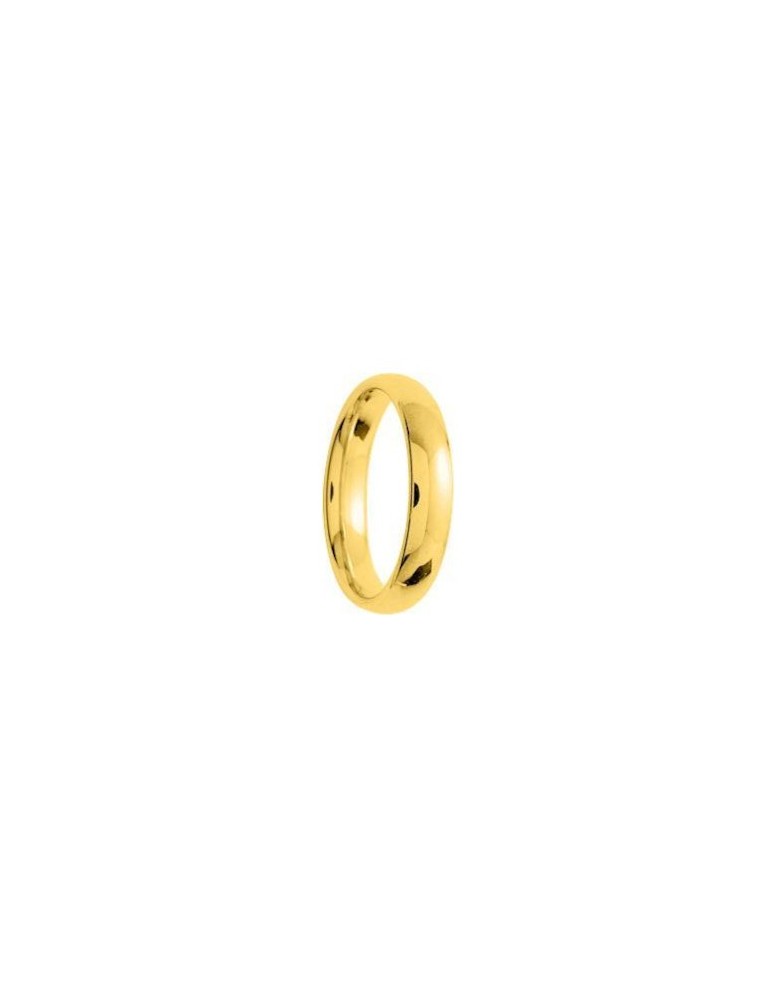 Alliance Or Jaune 18K 750/1000 Demi Jonc Confort 4mm