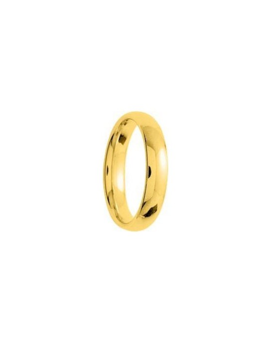 Alliance Or Jaune 18K 750/1000 Demi Jonc Confort 4mm