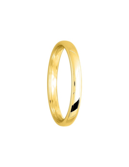 Alliance Or Jaune 18K 750/1000 Demi Jonc Confort 2.5mm