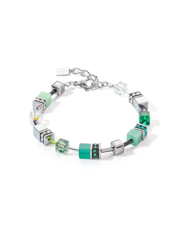 Bracelet GeoCUBE Iconic argent-vert Coeur de Lion 2838/30-0500