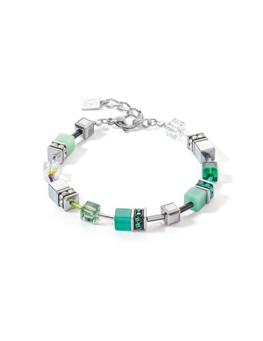 Bracelet GeoCUBE Iconic argent-vert Coeur de Lion 2838/30-0500