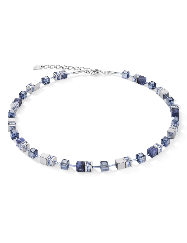 Collier GeoCUBE sodalite & hématite bleu 4017/10-0700