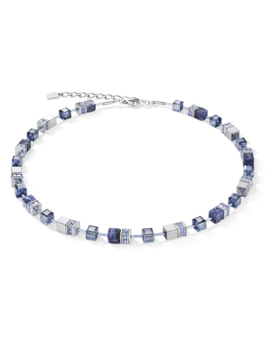 Collier GeoCUBE sodalite & hématite bleu 4017/10-0700