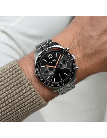 Montre Cluse CW25603 Aravis Dual Timer Homme Acier Argenté – Élégance et double fuseau horaire 2