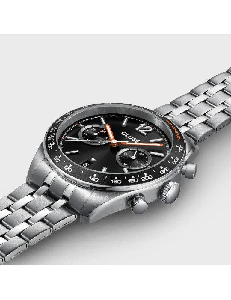 Montre Cluse CW25603 Aravis Dual Timer Homme Acier Argenté – Élégance et double fuseau horaire