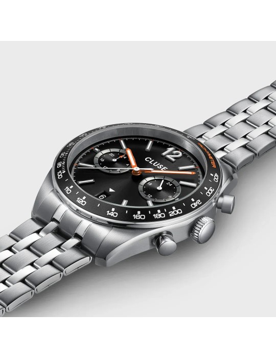 Montre Cluse CW25603 Aravis Dual Timer Homme Acier Argenté – Élégance et double fuseau horaire