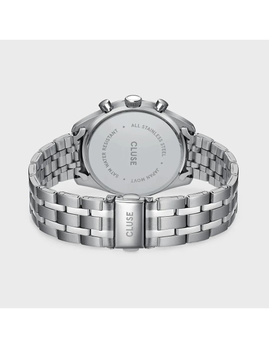 Montre Cluse CW25603 Aravis Dual Timer Homme Acier Argenté – Élégance et double fuseau horaire