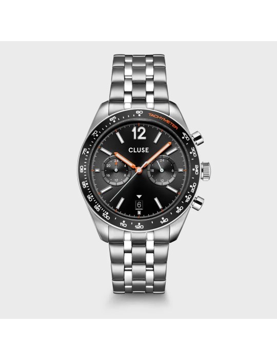 Montre Cluse CW25603 Aravis Dual Timer Homme Acier Argenté – Élégance et double fuseau horaire