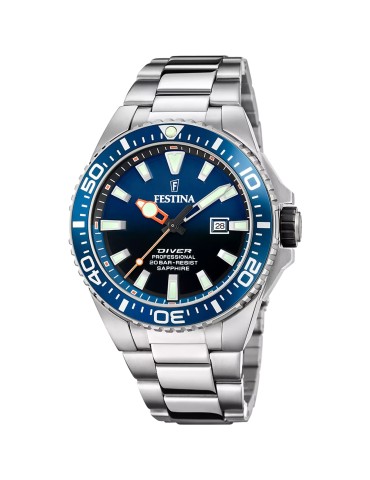 Montre Festina F20663/1 homme – Sportive acier et cadran bleu