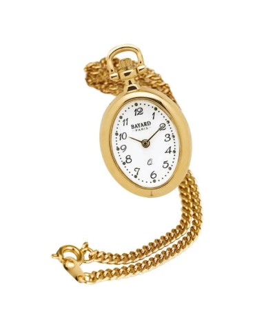 Montre à Gousset Bayard TX34.1 – Quartz femme dorée, ovale 25x21 mm 2